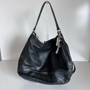 Coach Park Large Black Pebbled Hobo Bag